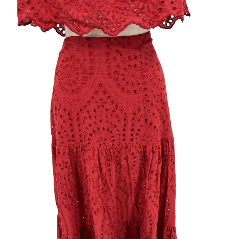 Astra Signature Julie Ruffle Lace Bandeau Tiered Maxi Skirt‎ Set Size 16